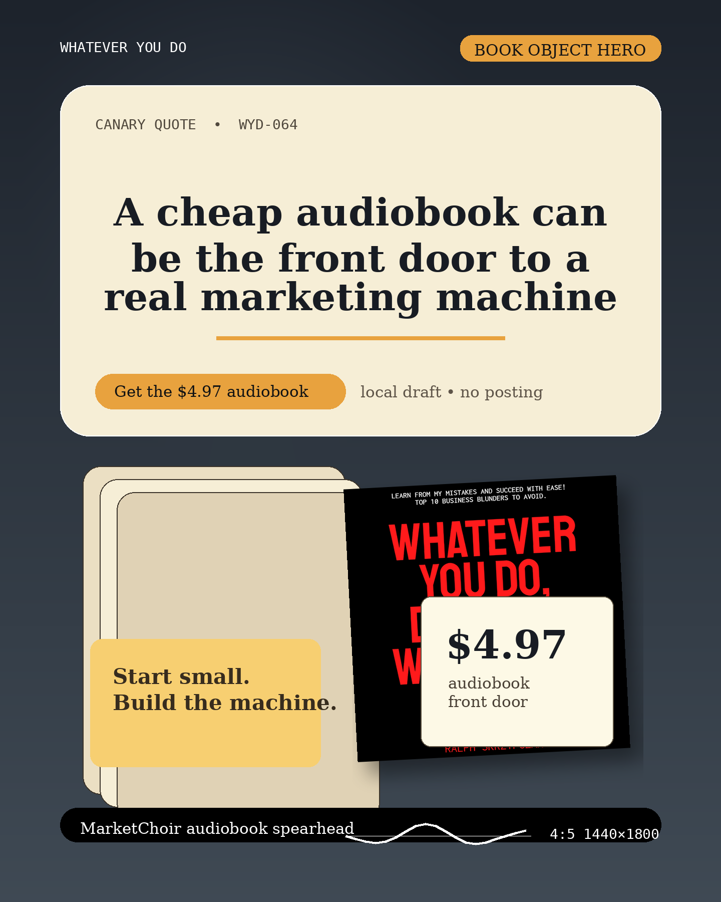 Whatever You Do book launch visual